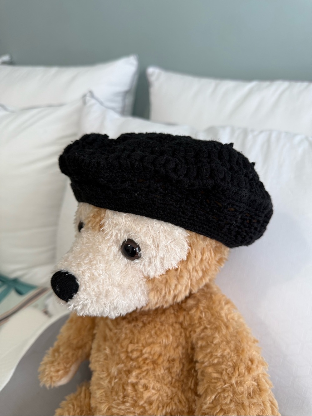Black Knit Beret for Kids - Cozy Winter Hat